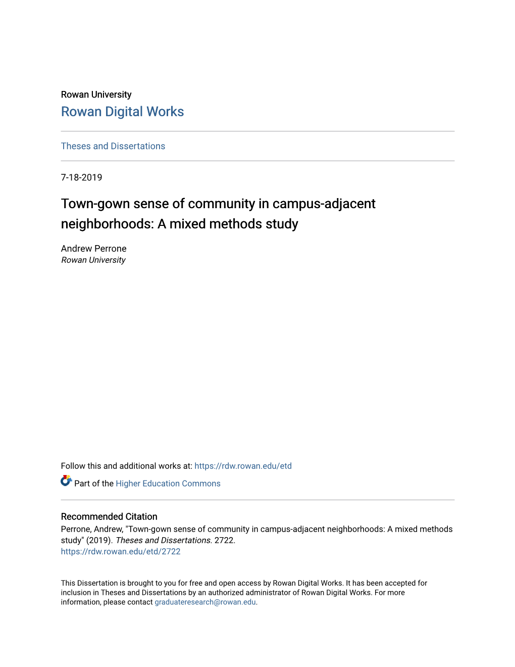 Town-Gown Sense of Community in Campus-Adjacent Neighborhoods: a Mixed Methods Study