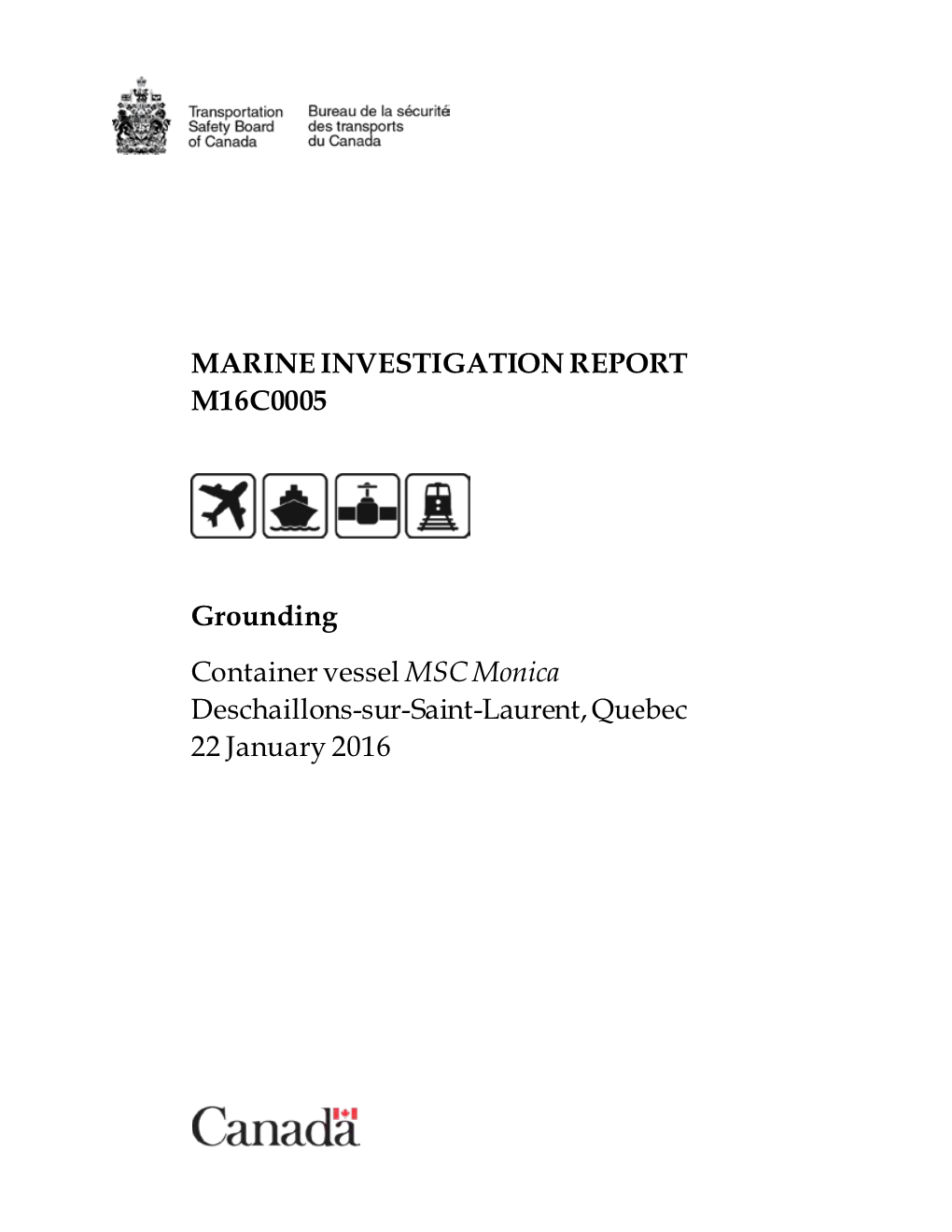 Marine Investigation Report M16c0005