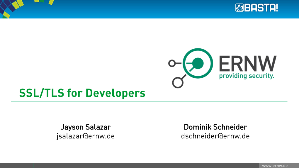 SSL/TLS for Developers