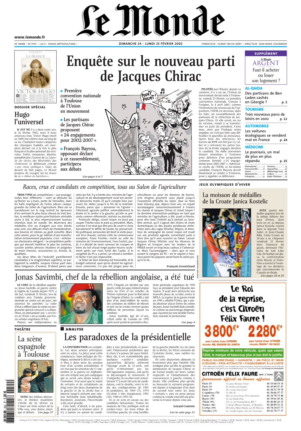 LE MONDE/PAGES&lt;UNE&gt;