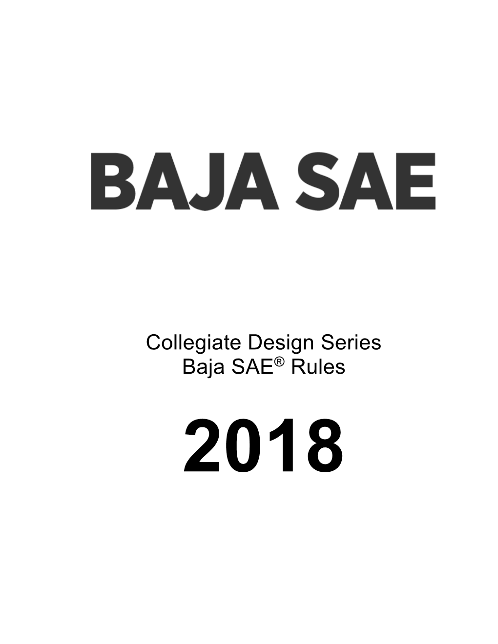 Collegiate Design Series Baja SAE Rules 2018