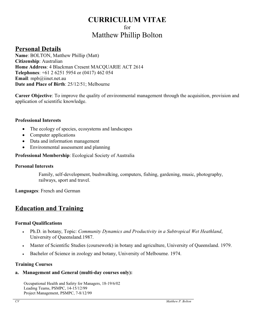 Curriculum Vitae s281