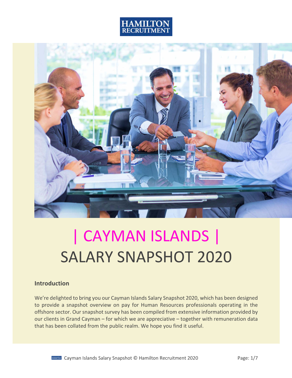 Cayman Islands | Salary Snapshot 2020