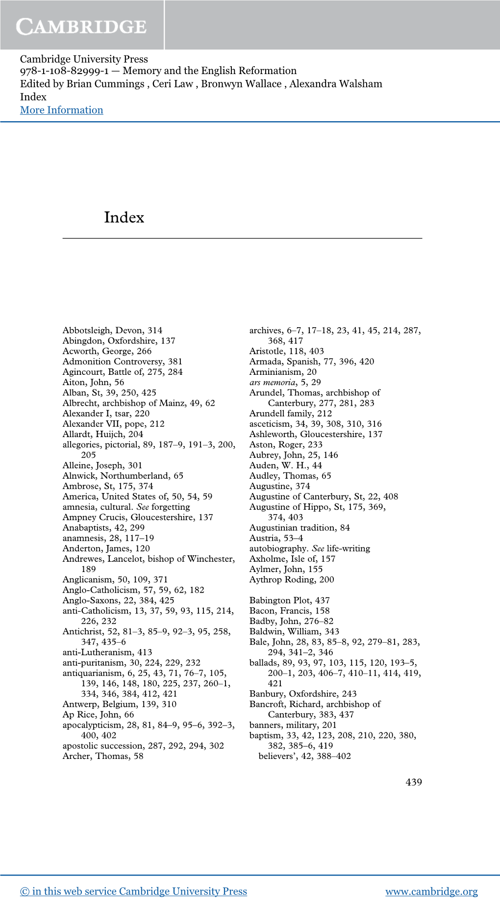 Cambridge University Press 978-1-108-82999-1 — Memory and The