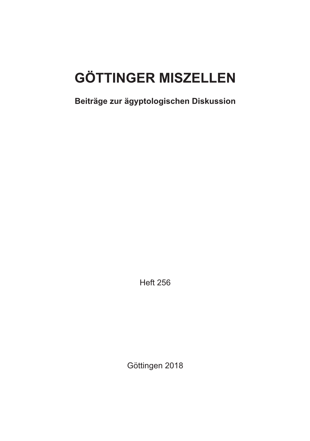 Göttinger Miszellen