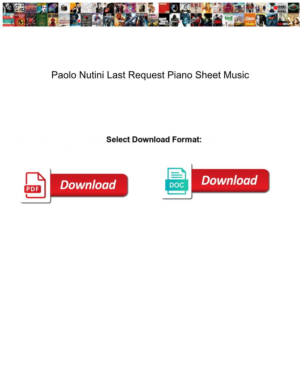 Paolo Nutini Last Request Piano Sheet Music
