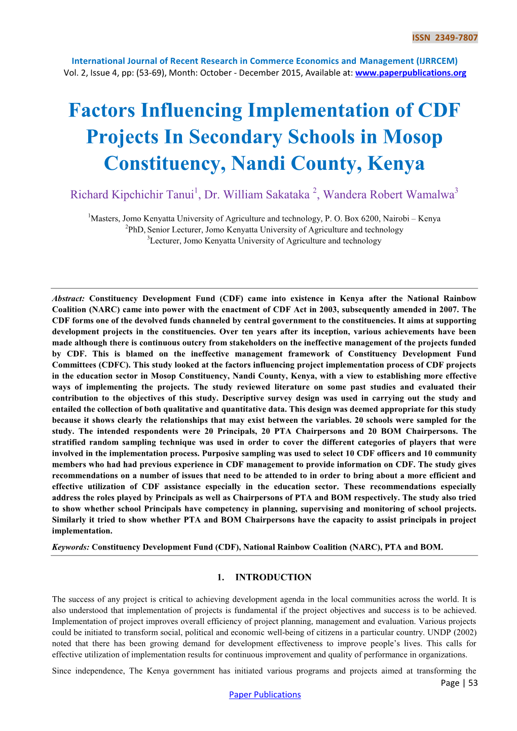 Determinants of Dividend Payout Policy a Mong Non-Financial Firms