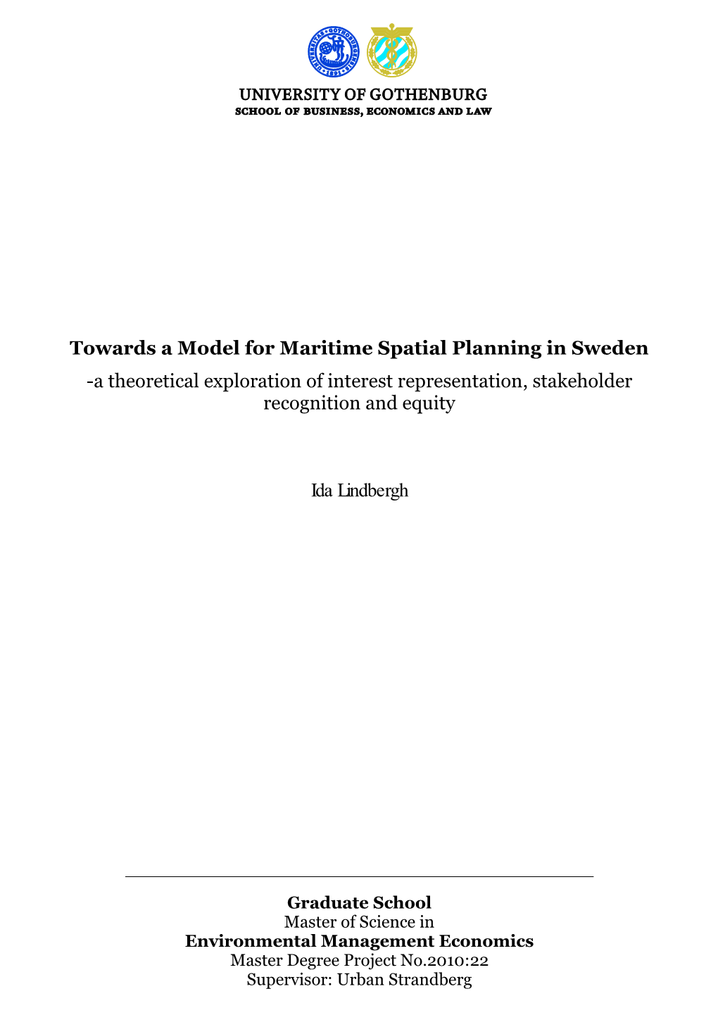 Towards a Model for Maritime Spatial Planning in Sweden