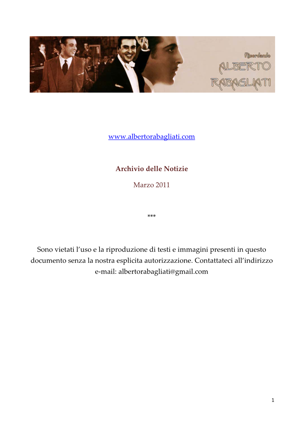 Archivio Delle Notizie Marzo 2011 *** Sono