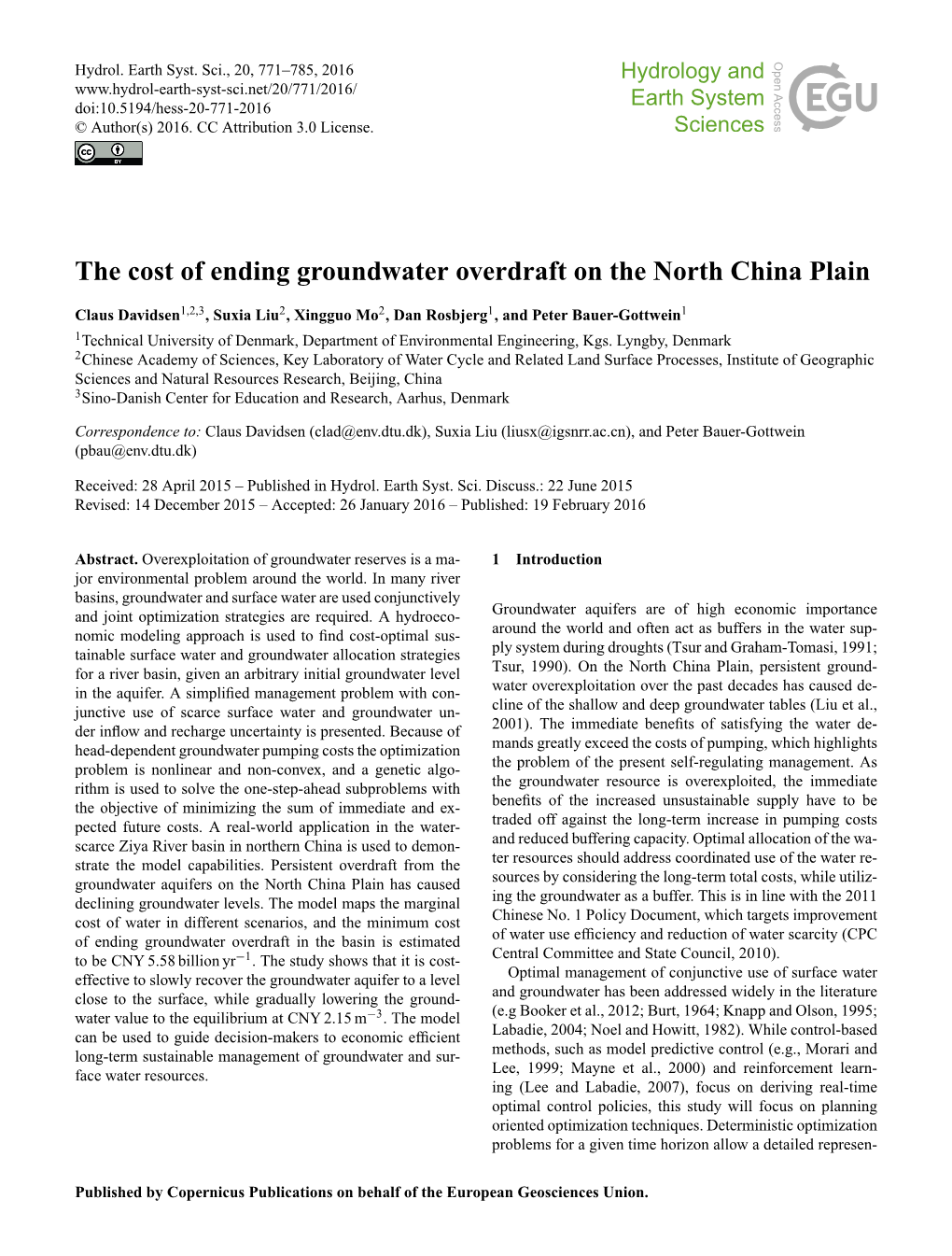 The Cost of Ending Groundwater Overdraft on the North China Plain