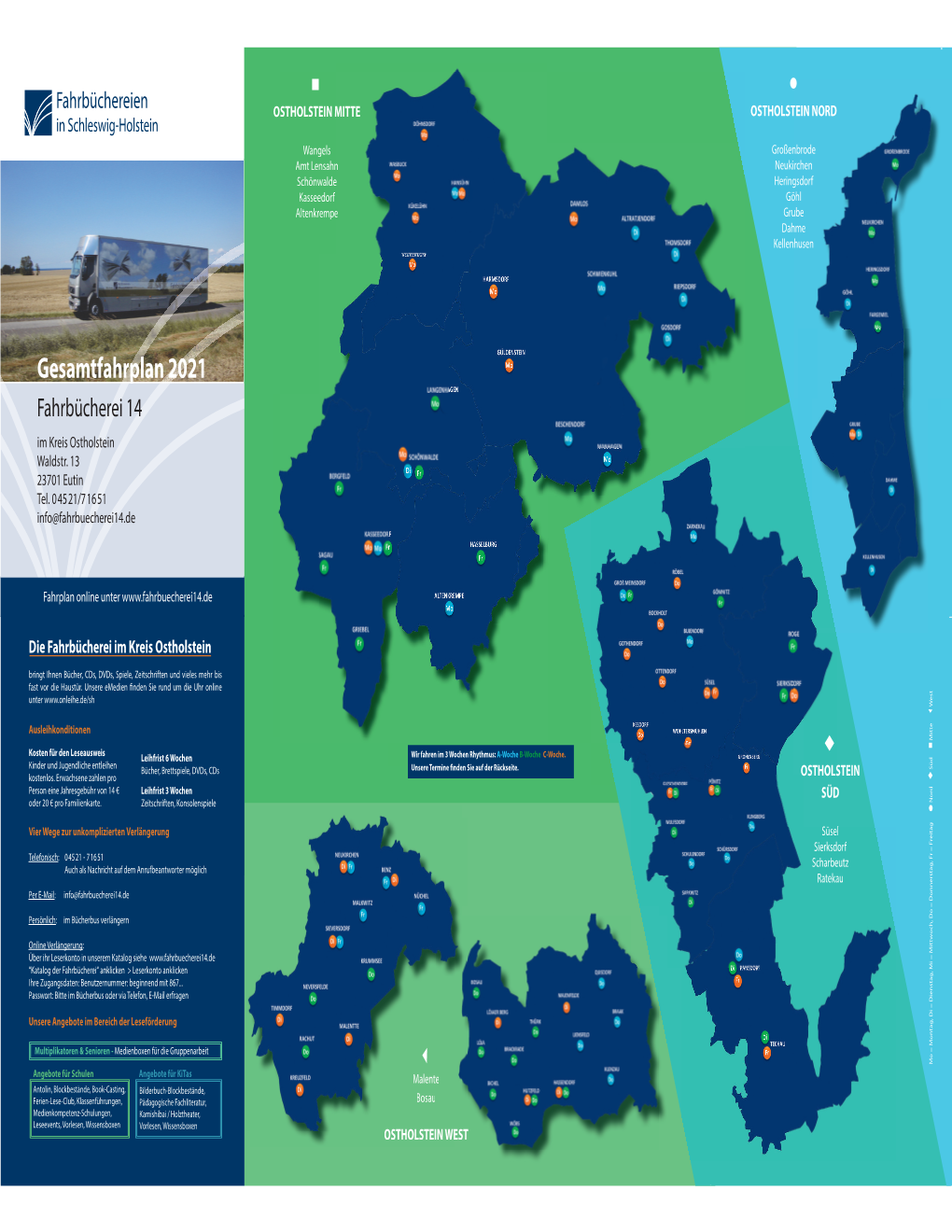 Gesamtfahrplan 2021 Fahrbücherei 14 Im Kreis Ostholstein Waldstr