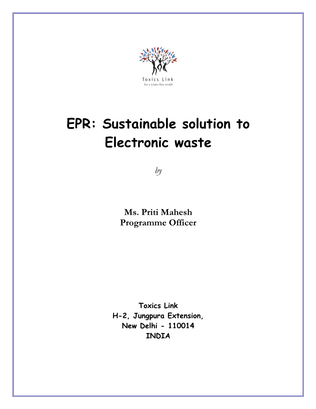 EPR: Sustainable Solution to Electronic Waste