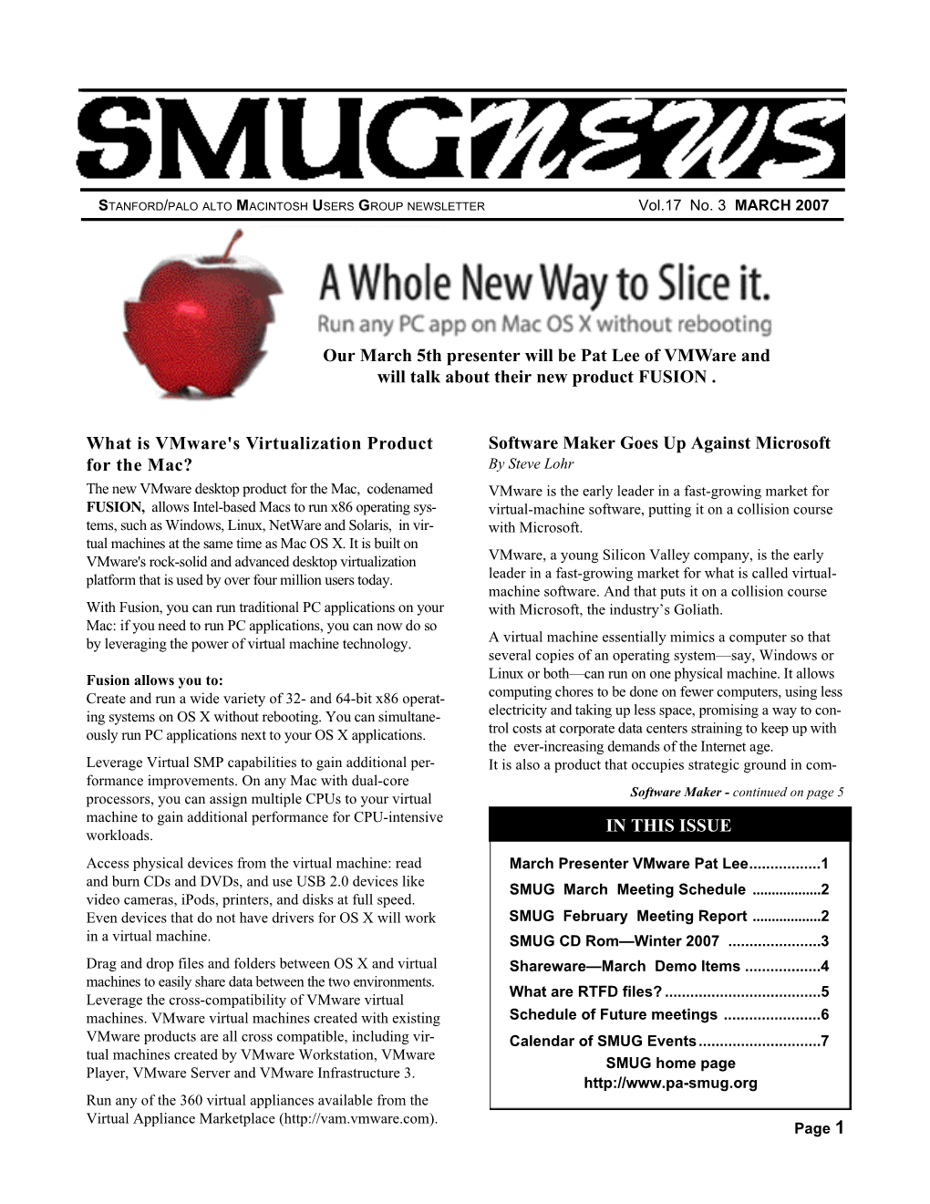 SMUG March 2007 Newsletter