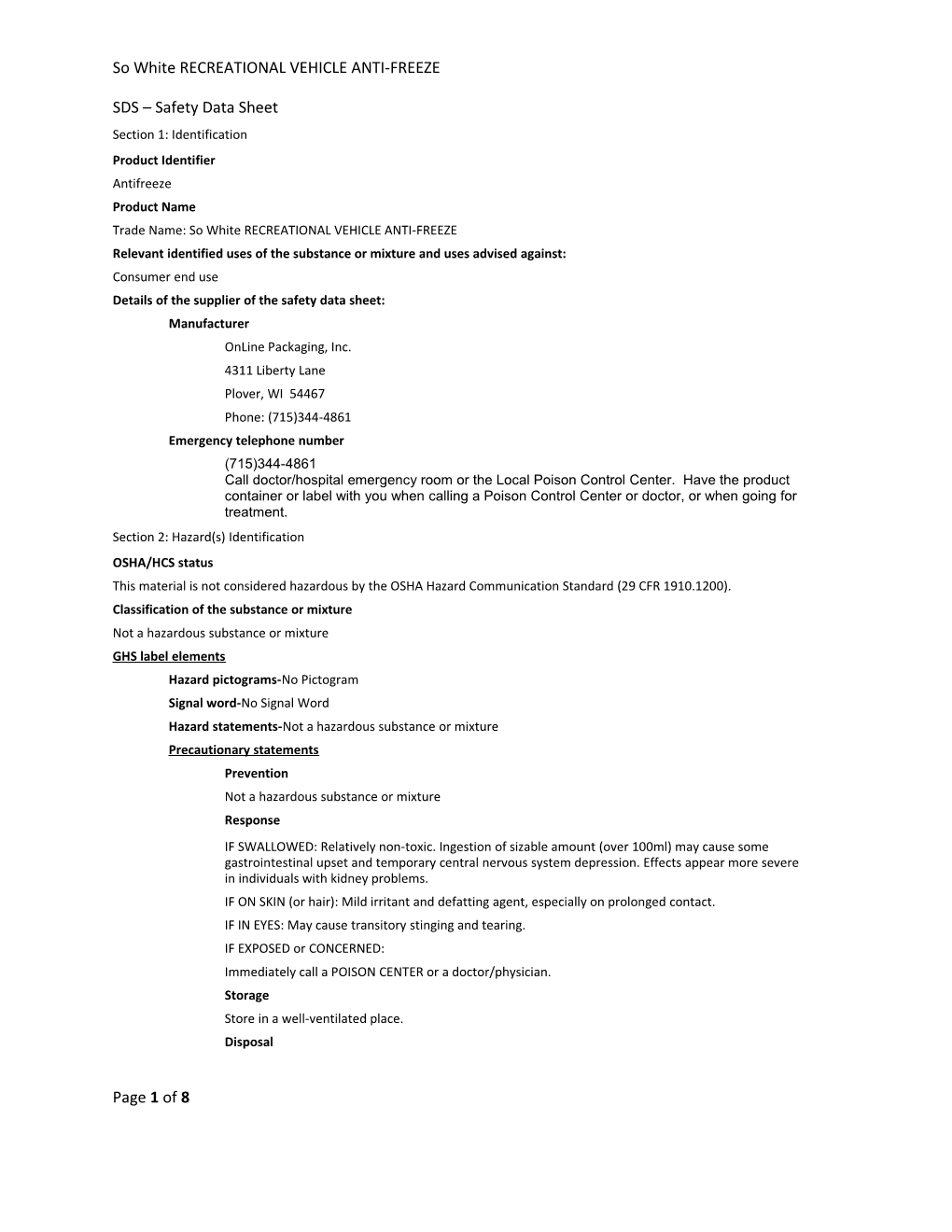 Safety Data Sheet s5