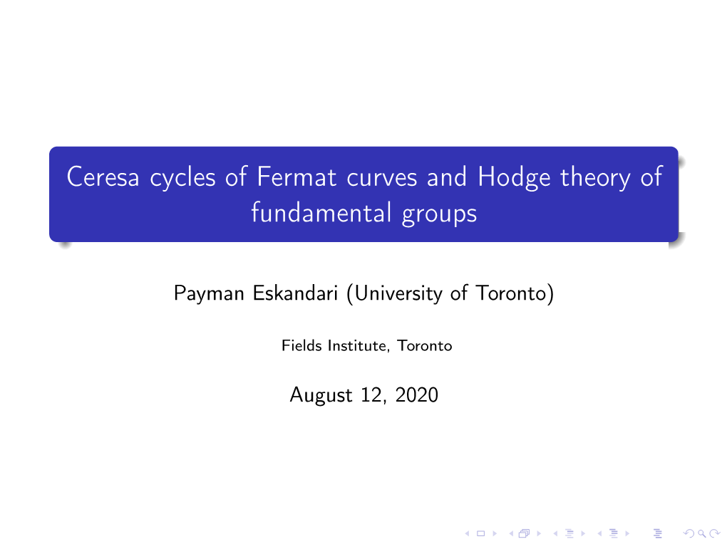 Ceresa Cycles of Fermat Curves and Hodge Theory of Fundamental Groups