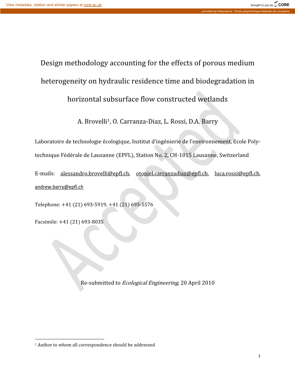 Design Methodology Accounting for the Effects of Porous Medium