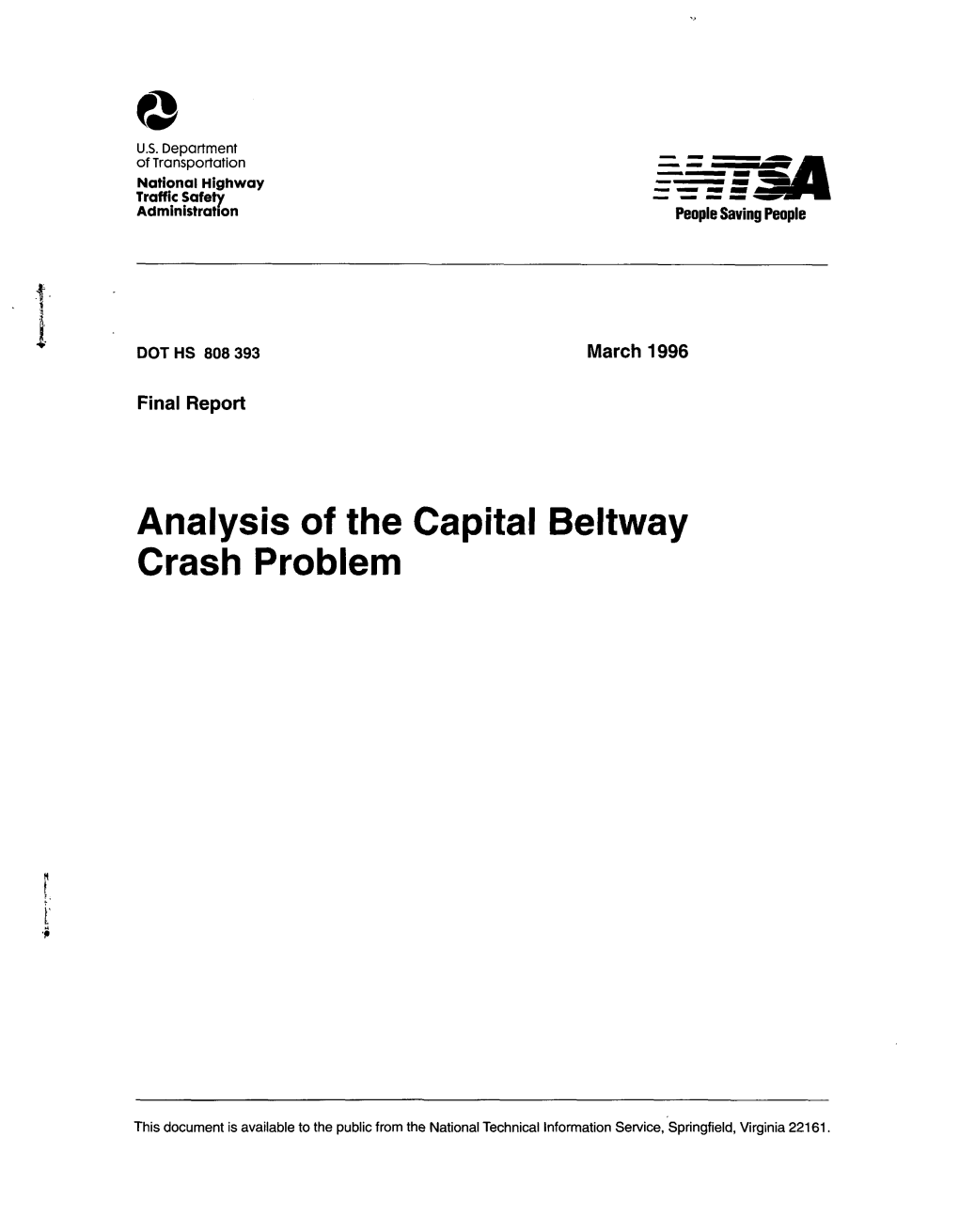 Analysis of the Capital Beltway Crash Problem