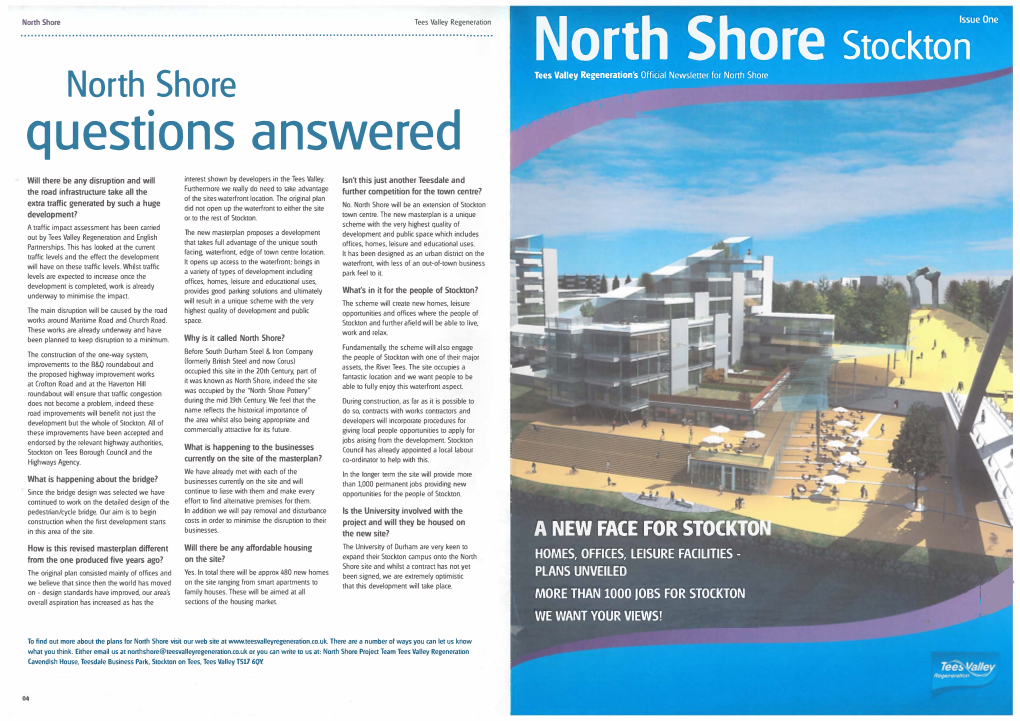 Stockton Tees Valley Regeneration's Official Newsletter for North Shore