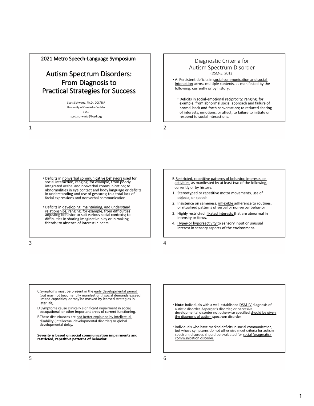 Schwartz Handout Metro Talk Autism