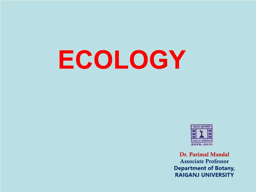 UG Sem-IV-BOTHC-9-Ecology