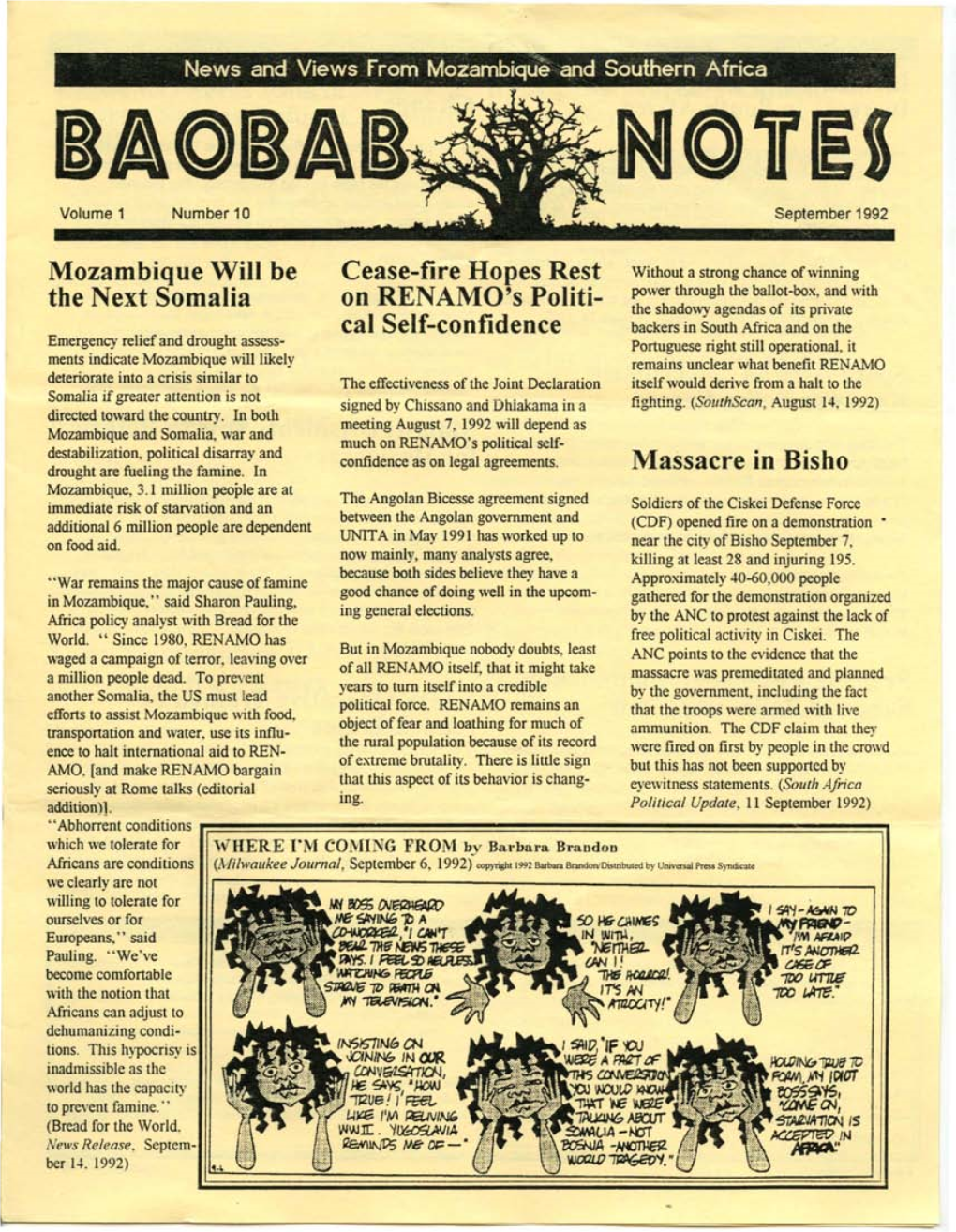 BAOBAB Volume 1 Number 10 September 1992
