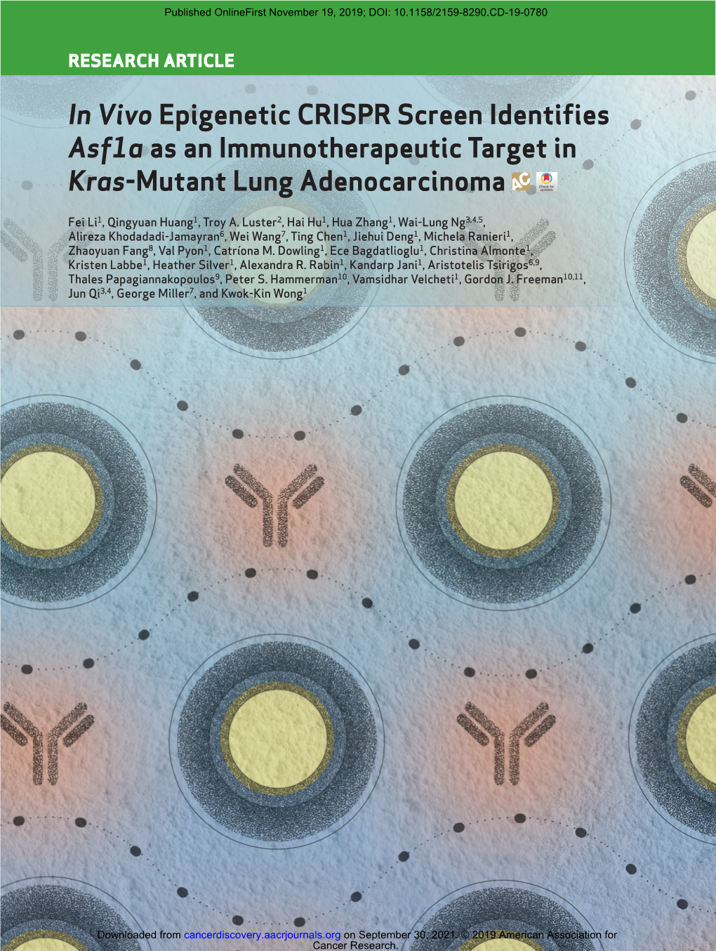 In Vivo Epigenetic CRISPR Screen Identifies Asf1a As an Immunotherapeutic Target in Kras-Mutant Lung Adenocarcinoma