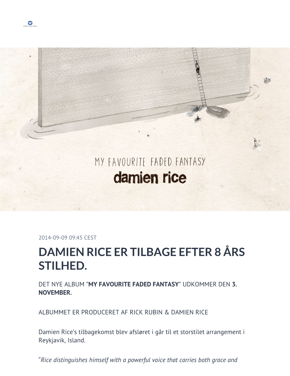 Damien Rice Er Tilbage Efter 8 Års Stilhed