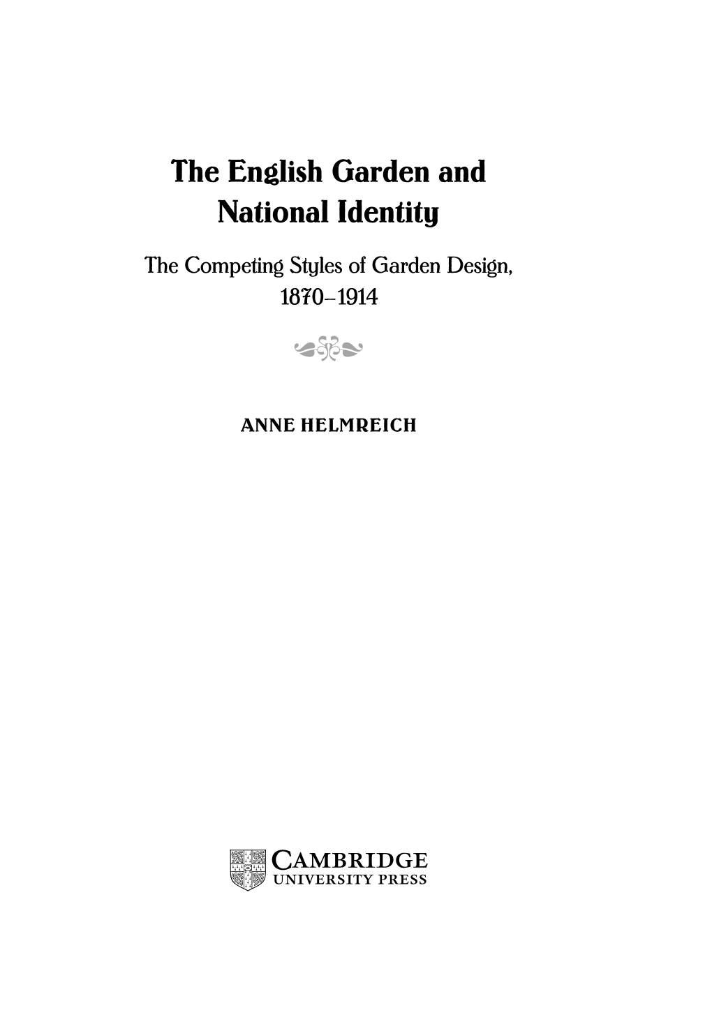 The English Garden and National Identity