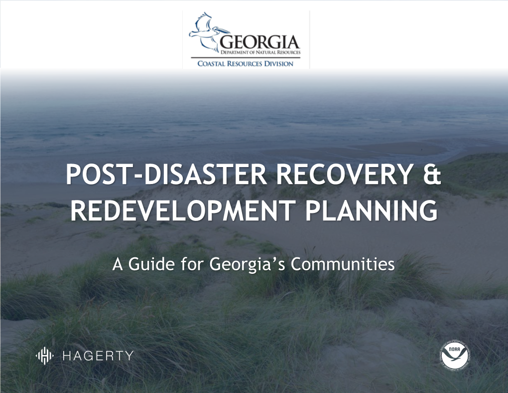 Post-Disaster Recovery & Redevelopment Planning