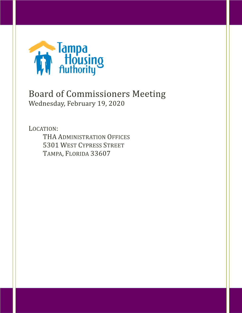 Board of Commissioners Meeting Wednesday, February 19, 2020
