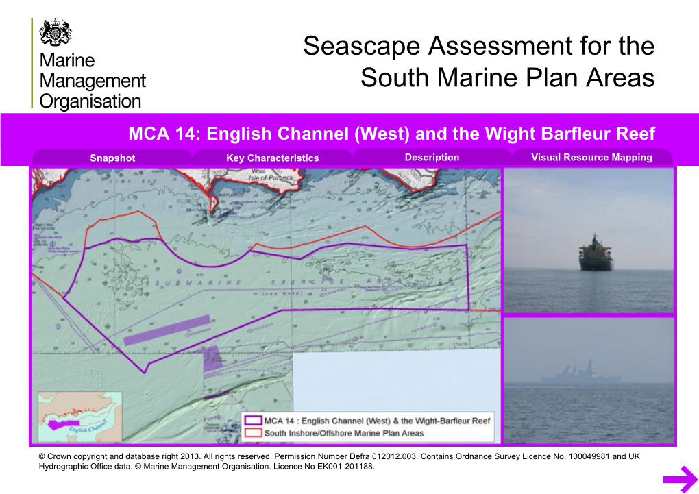 And the Wight Barfleur Reef Snapshot Key Characteristics Description Visual Resource Mapping
