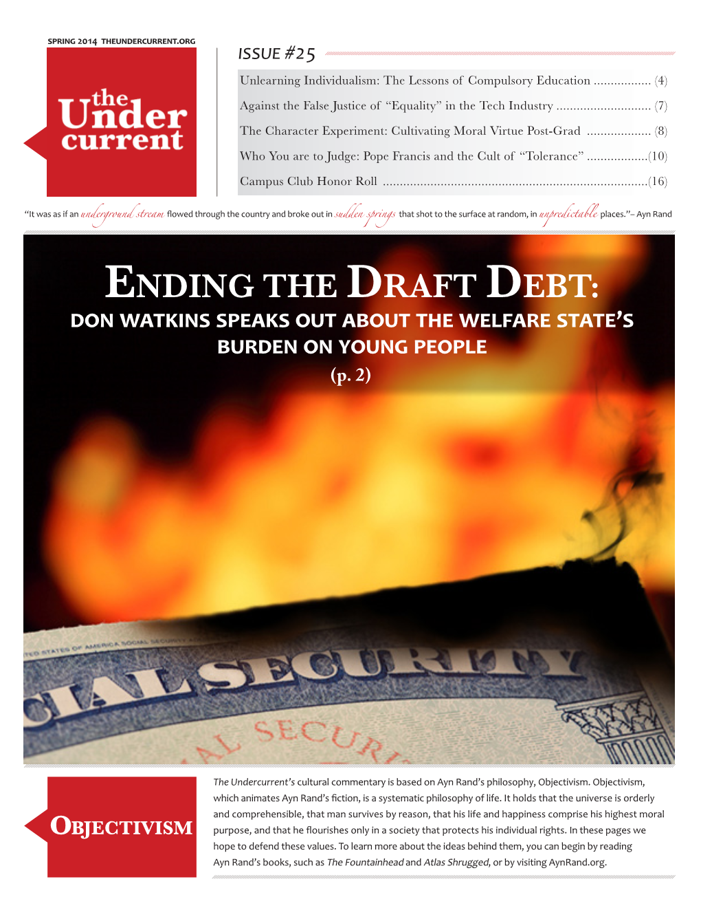 ENDING the DRAFT DEBT: Don Watkins Speaks out About the Welfare State’S Burden on Young People (P