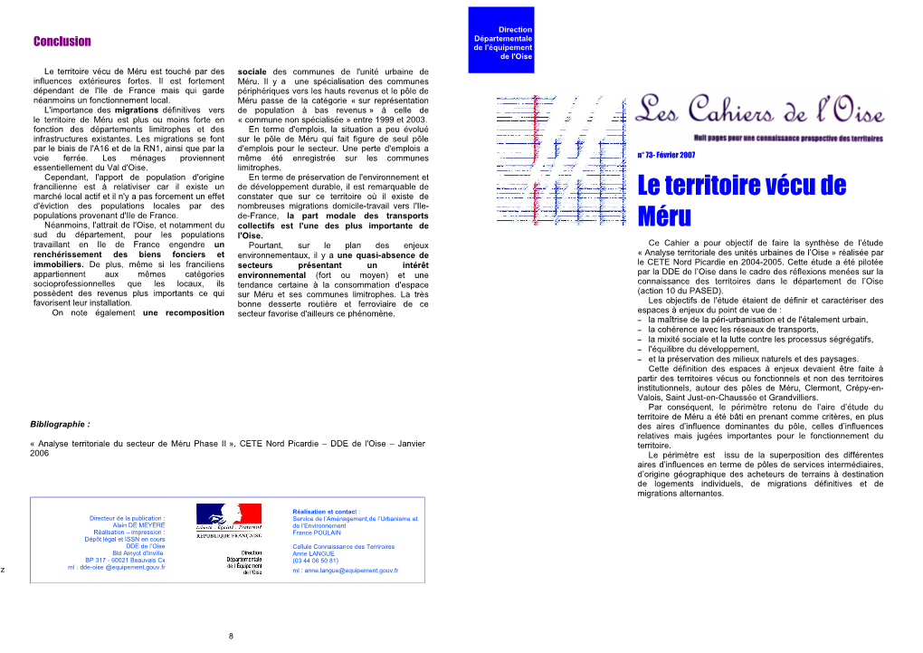 Le Territoire Vécu De Méru Est Touché Par Des Sociale Des Communes De L'unité Urbaine De Influences Extérieures Fortes