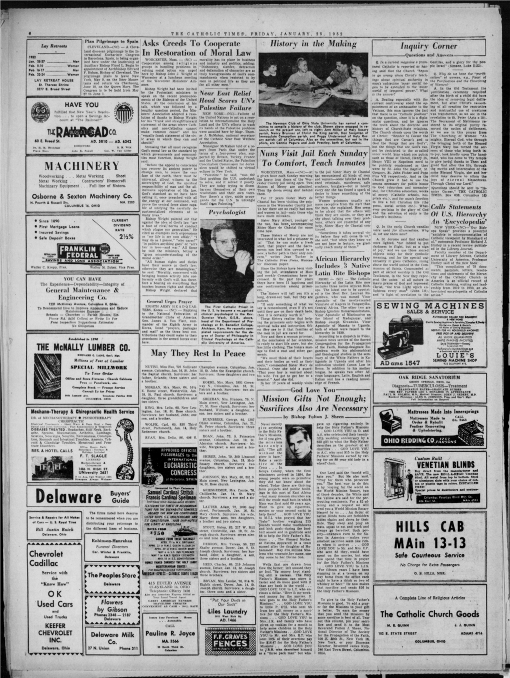 The Catholic Times. (Columbus, Ohio), 1952-01-25
