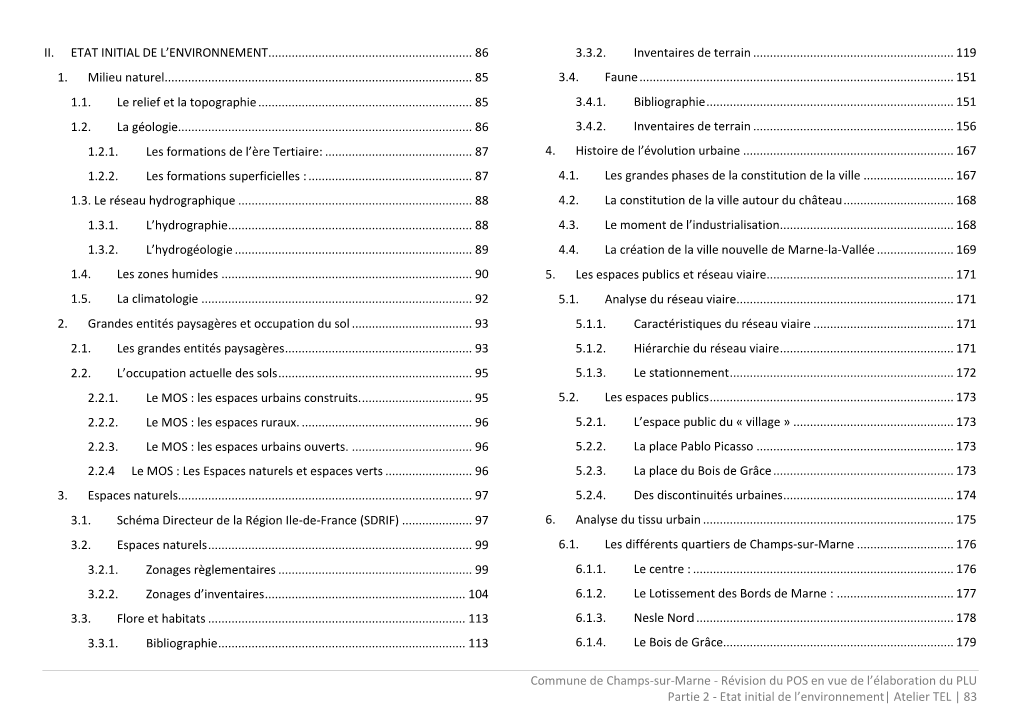 Révision Du POS En Vue De L’Élaboration Du PLU Partie 2 - Etat Initial De L’Environnement| Atelier TEL | 83