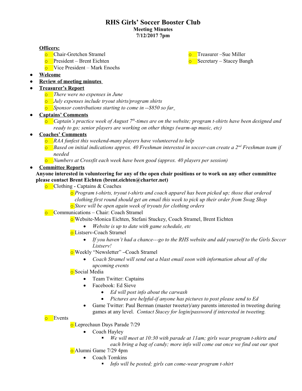 Rosemount Girls Soccer Booster Club