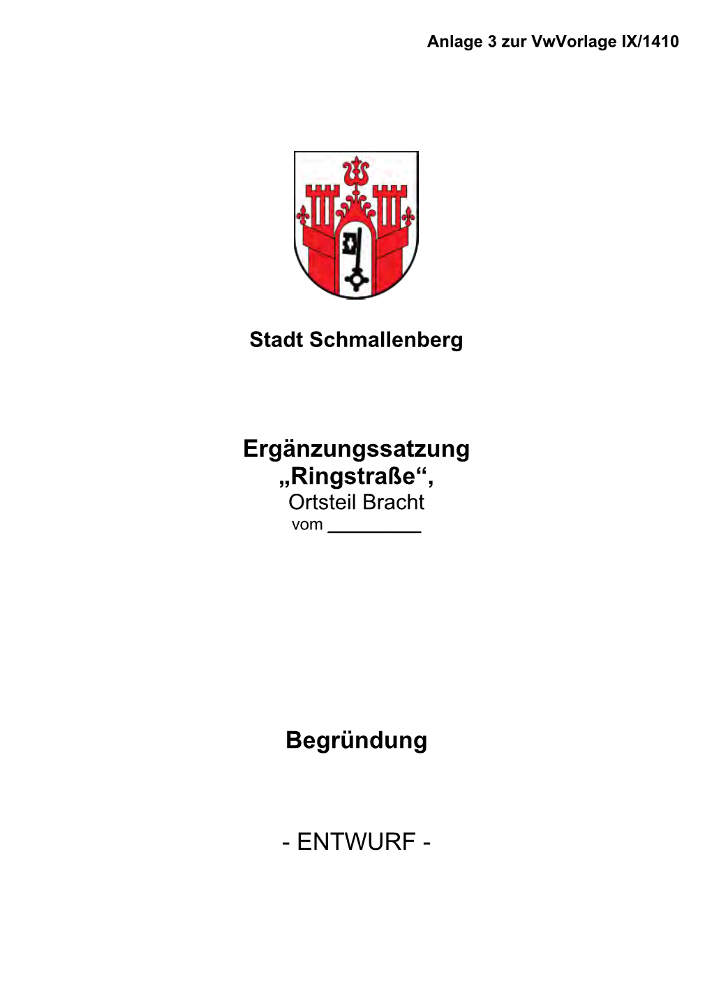 Stadt Schmallenberg Ergänzungssatzung