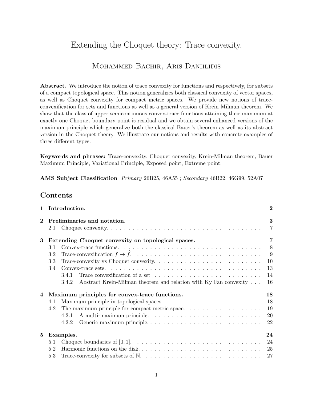 Extending the Choquet Theory: Trace Convexity