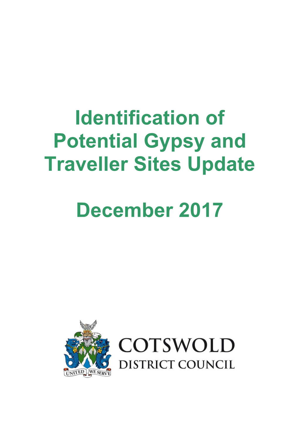 Identification of Potential Gypsy and Traveller Sites Update December 2017