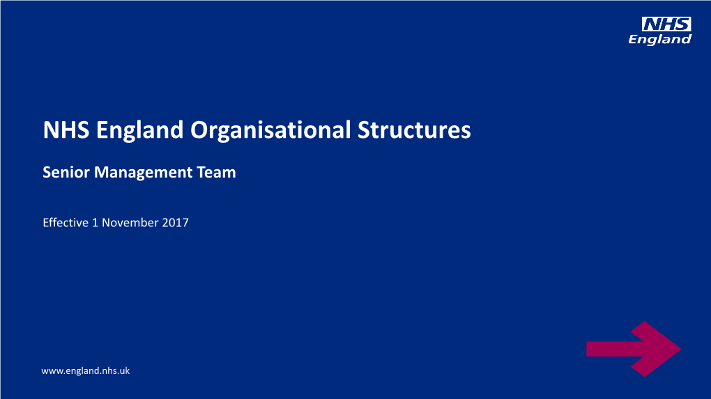 NHS England Organisational Structures