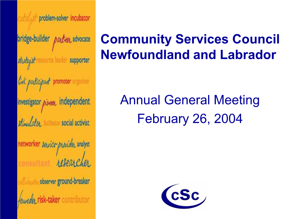 Community Services Council Newfoundland and Labrador