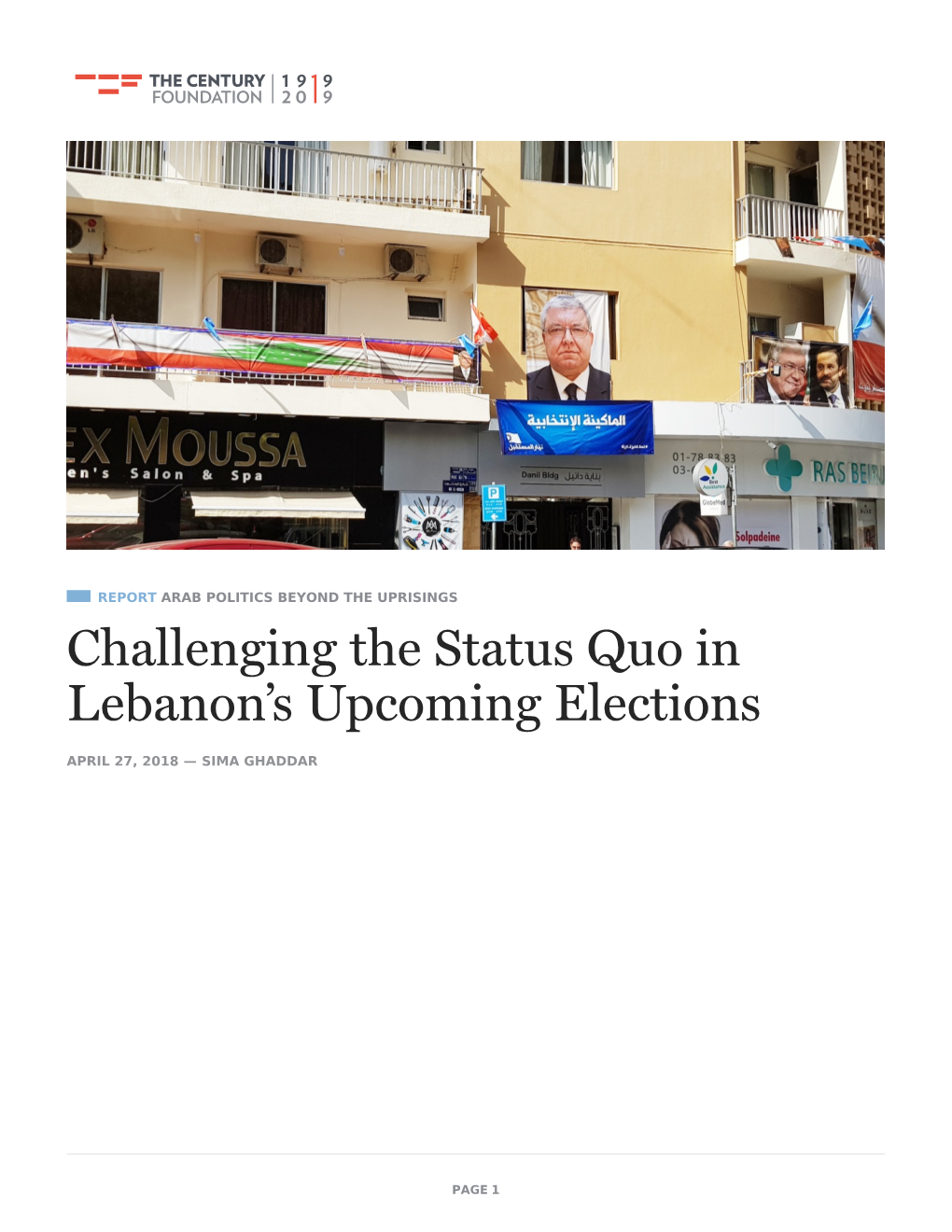 Challenging the Status Quo in Lebanon's Upcoming Elections