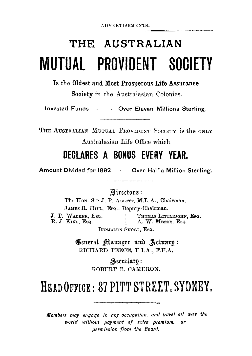 The Australian Mutual Provident Society