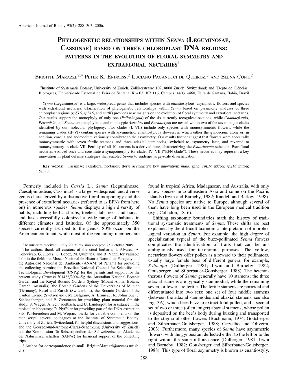 Phylogenetic Relationships Within Senna (Leguminosae, Cassiinae)
