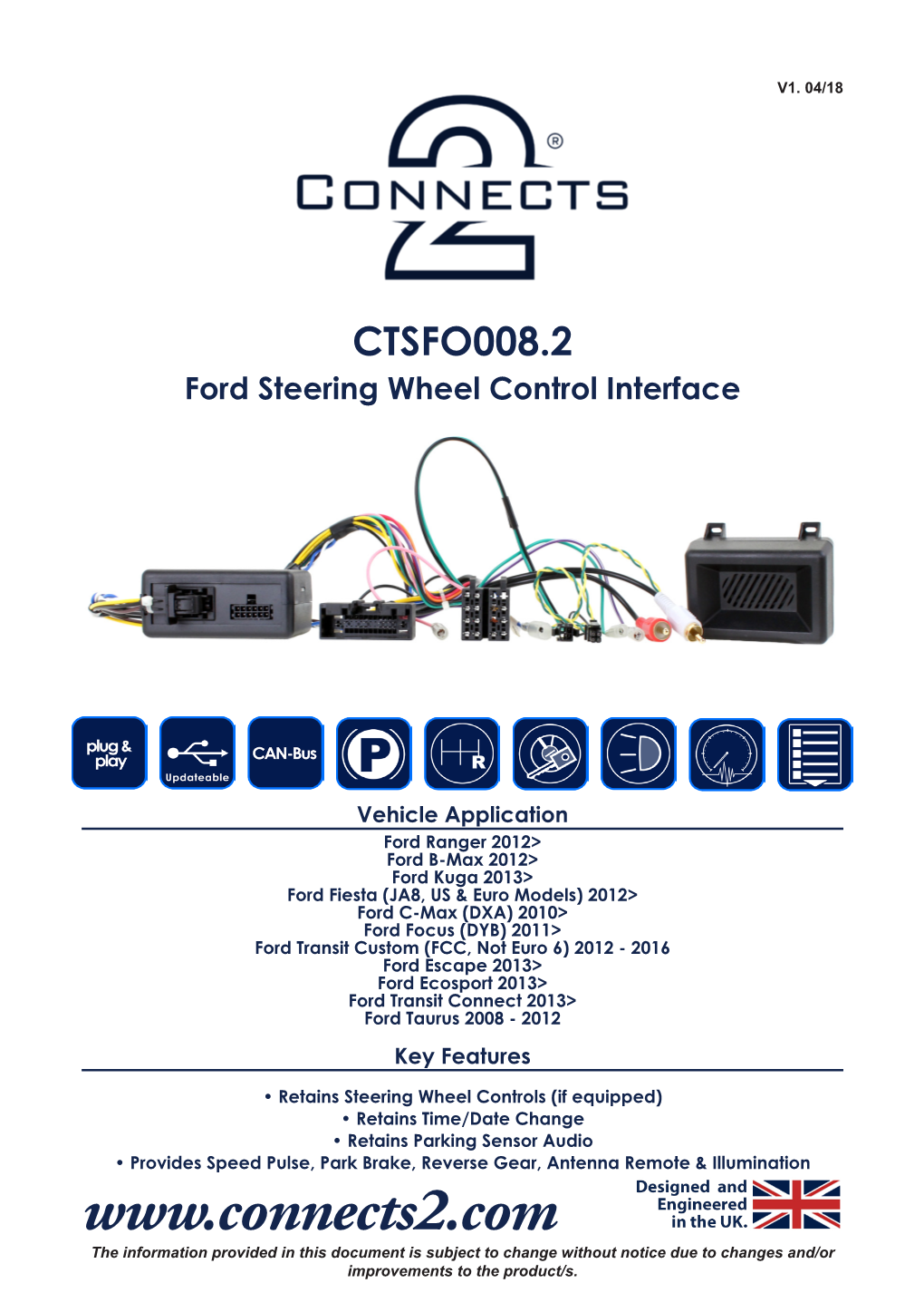 CTSFO008.2 Ford Steering Wheel Control Interface