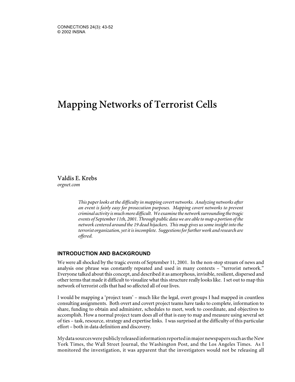 Mapping Networks of Terrorist Cells