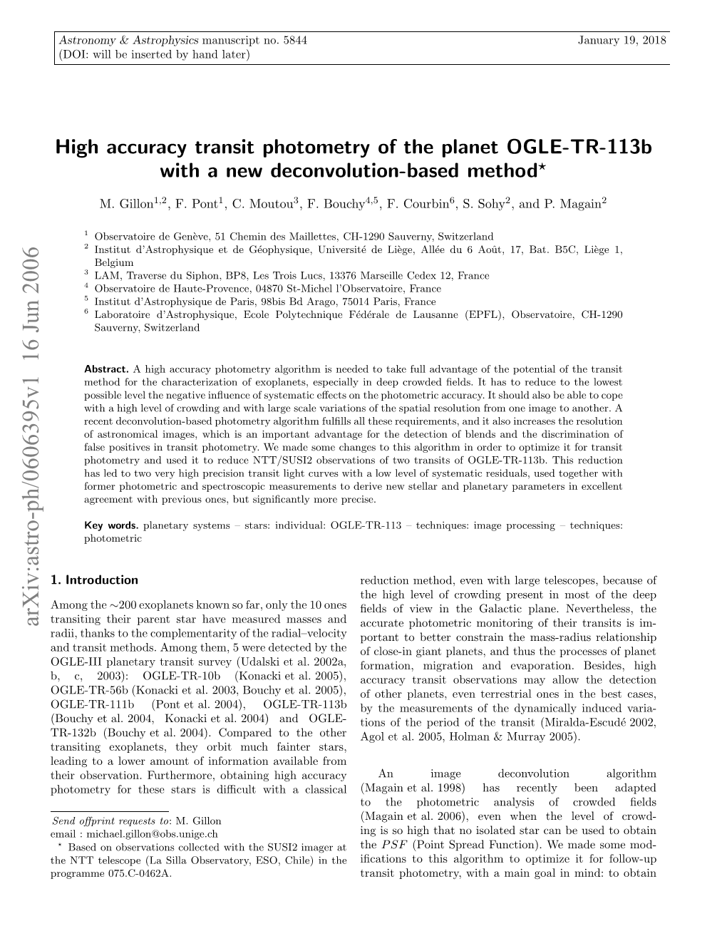 High Accuracy Transit Photometry of the Planet OGLE-TR-113B with A