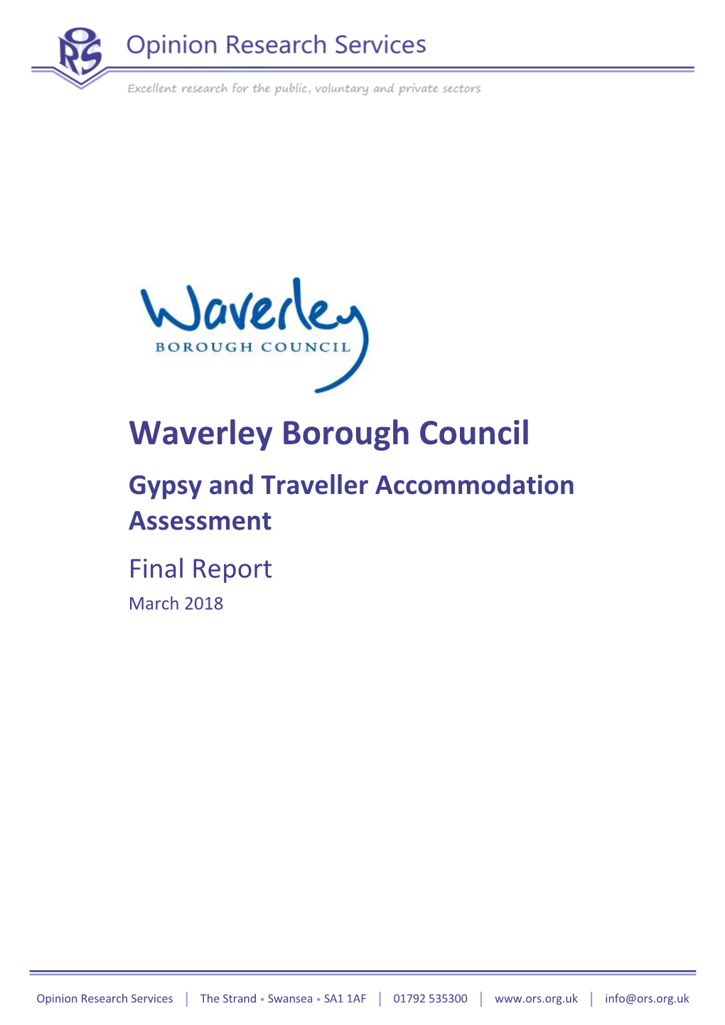 Gypsy and Traveller Accommodation Assessment by Opinion Research Services