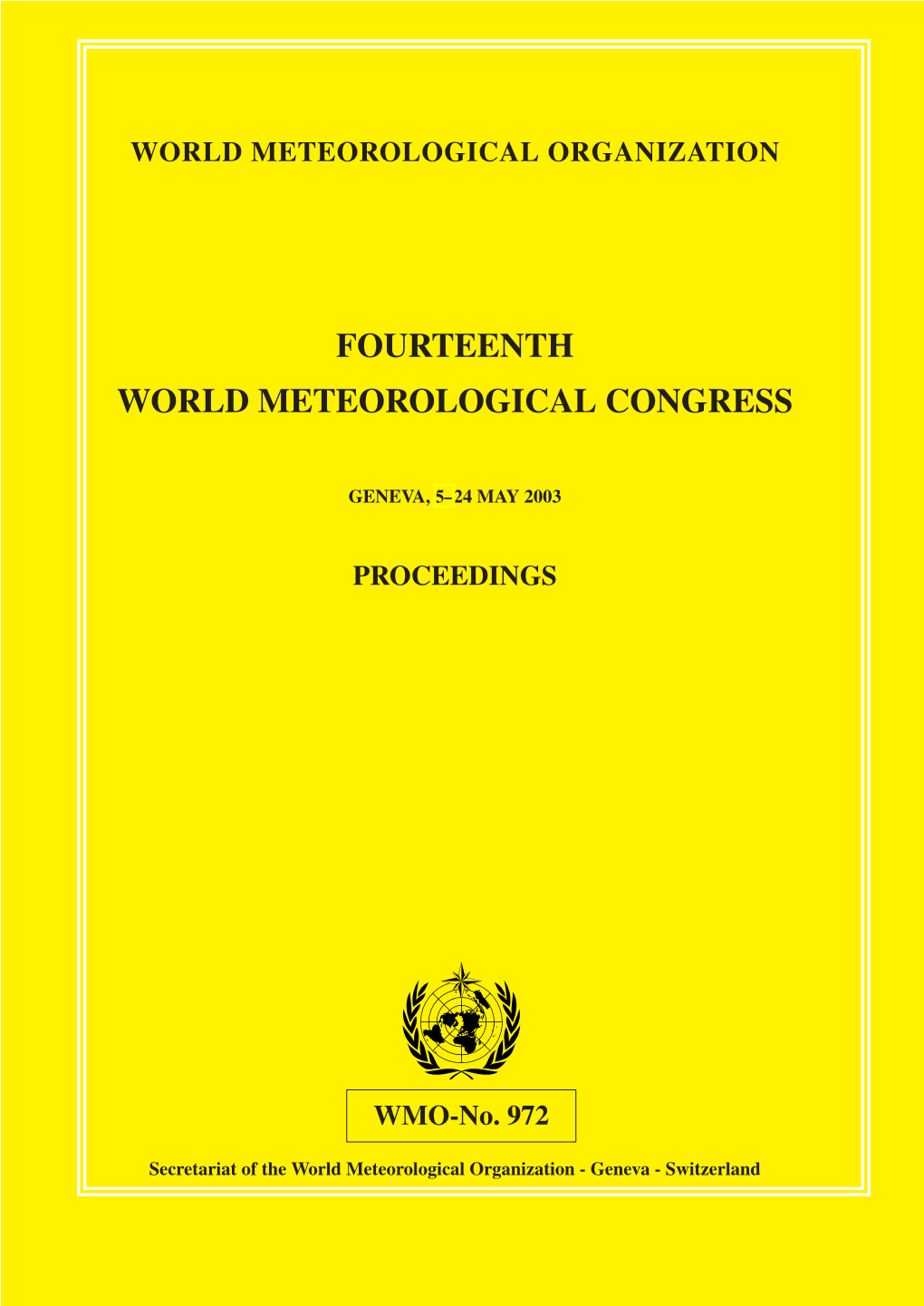 Fourteenth World Meteorological Congress