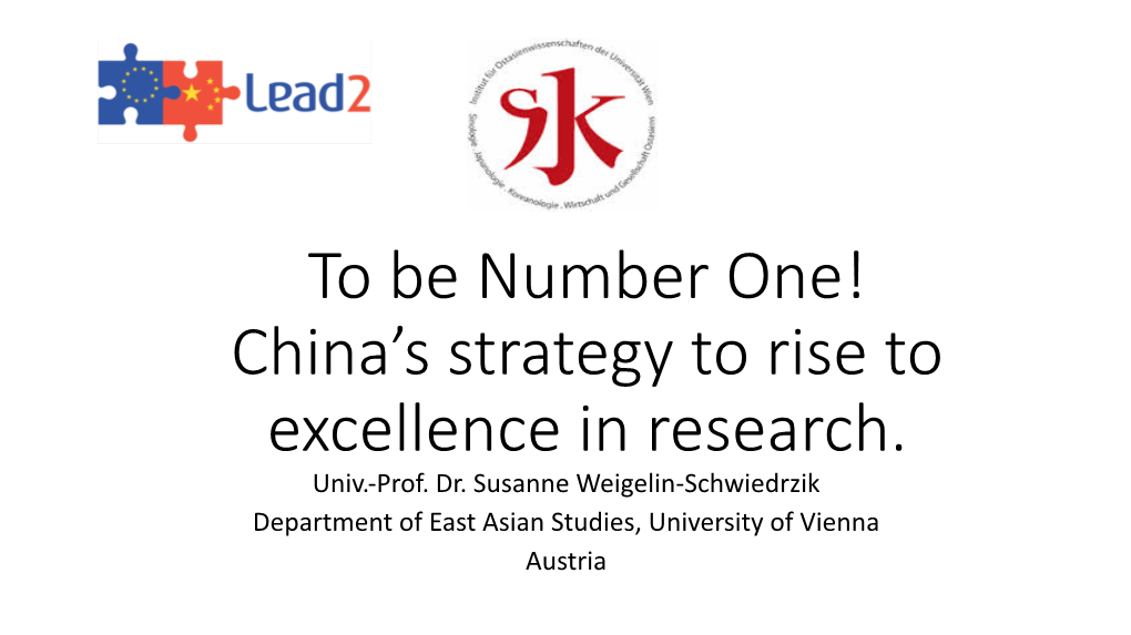 4. Prof. Weigelin to Be Number One!